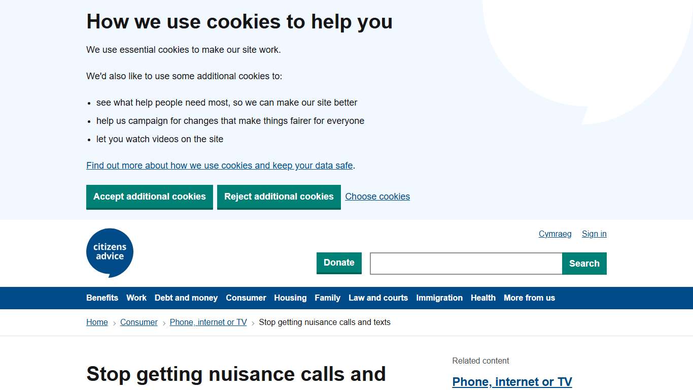 Stop getting nuisance calls and texts - Citizens Advice